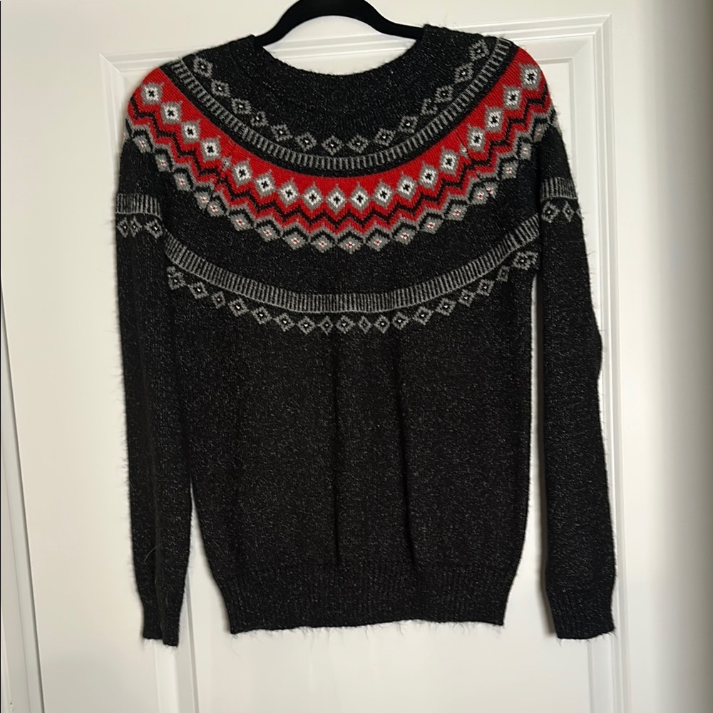 Weatherproof Black and Gray Knit Sweater